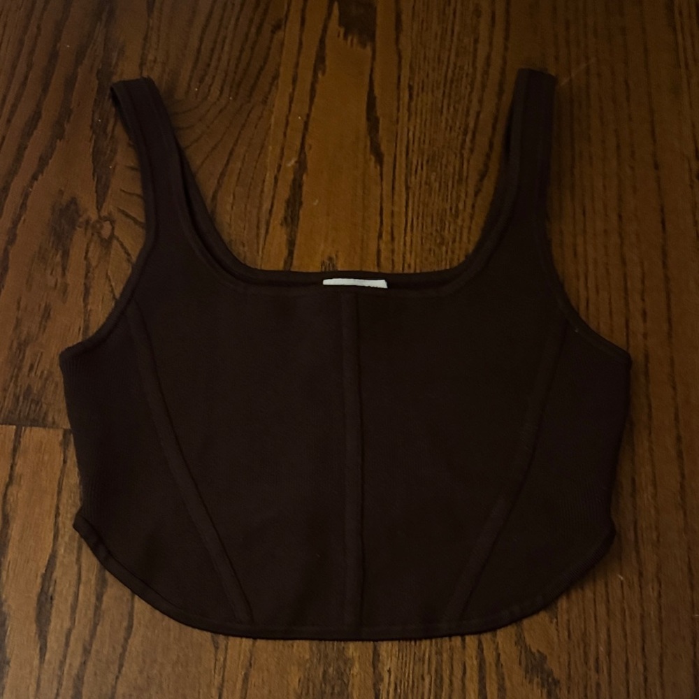 Aritzia brown cropped tank